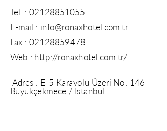 Ronax Hotel iletiim bilgileri